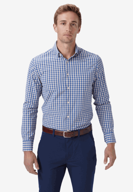 Leeward Dress Shirt- Navy Madison Check