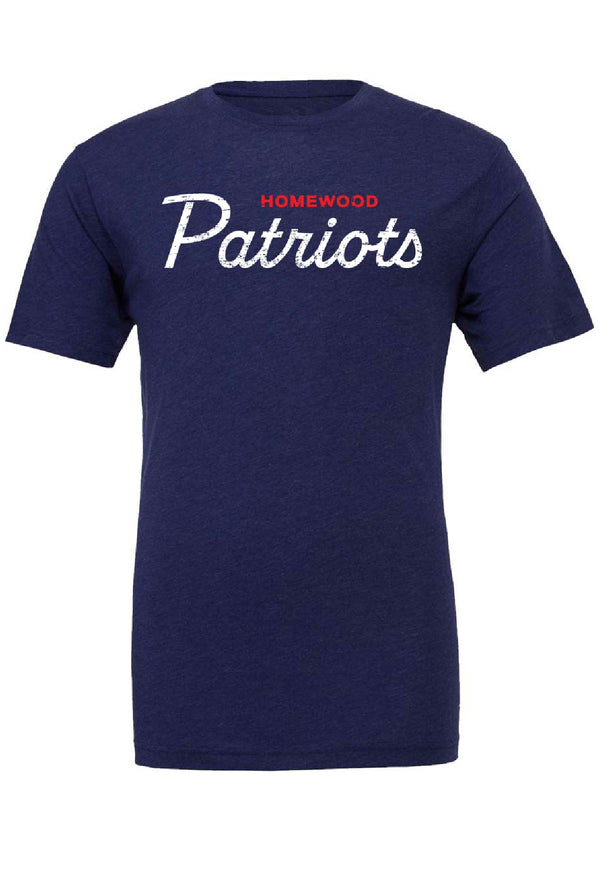 Patriots Script Tee - Navy