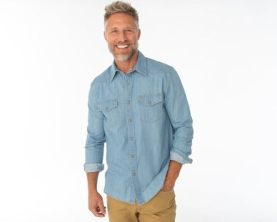 Western Denim Pearl Snap Shirt